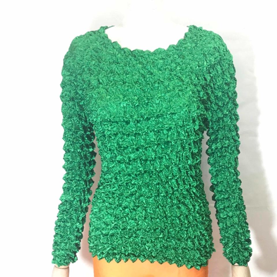 

Плиссированная рубашка с ананасом, модная рубашка с пузырьками, универсальная волшебная рубашка с длинным рукавом, большая женская одежда One size