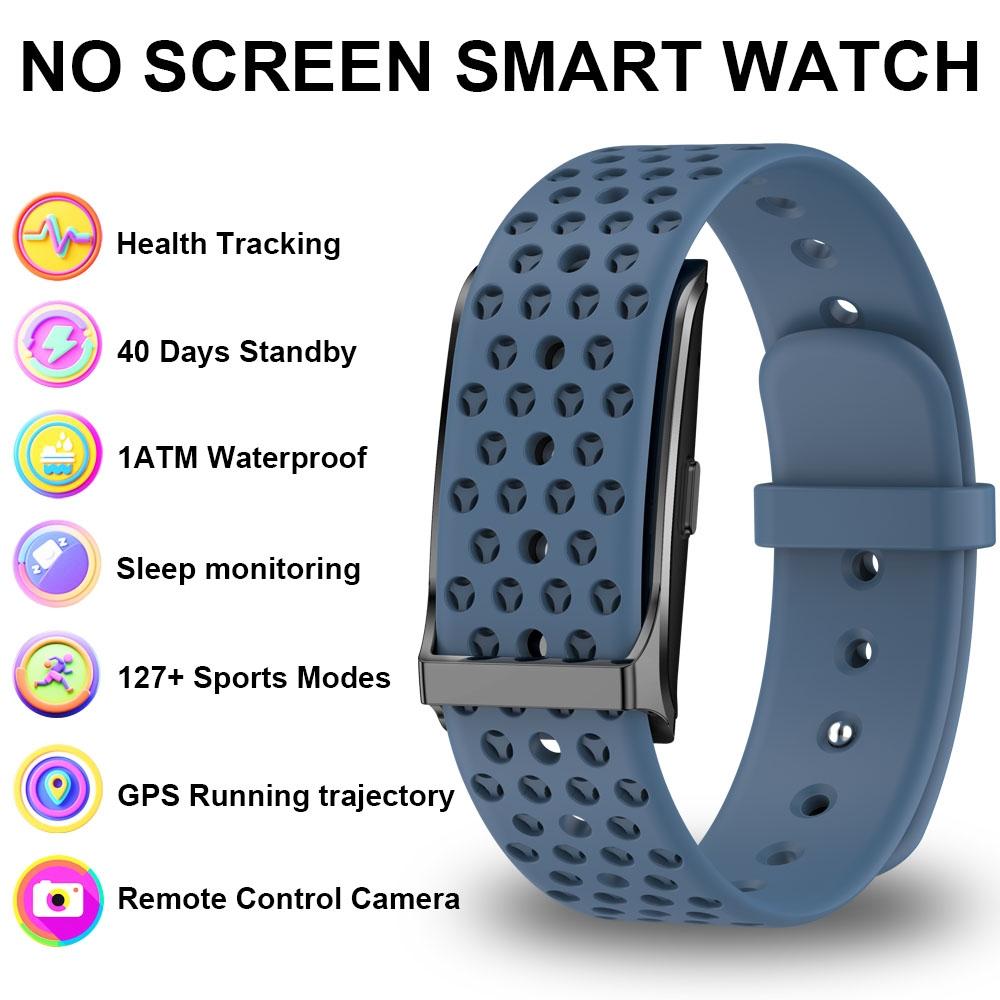 New Health Monitoring Bracelet Screenless Watch 120+ Sports Mode Heart Rate Blood Pressure IP68 Waterproof Smartwatch Men