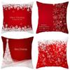 Christmas Pillow Red Case Throw Cushion Cover Pillowcase Xmas Sofa Home Decor