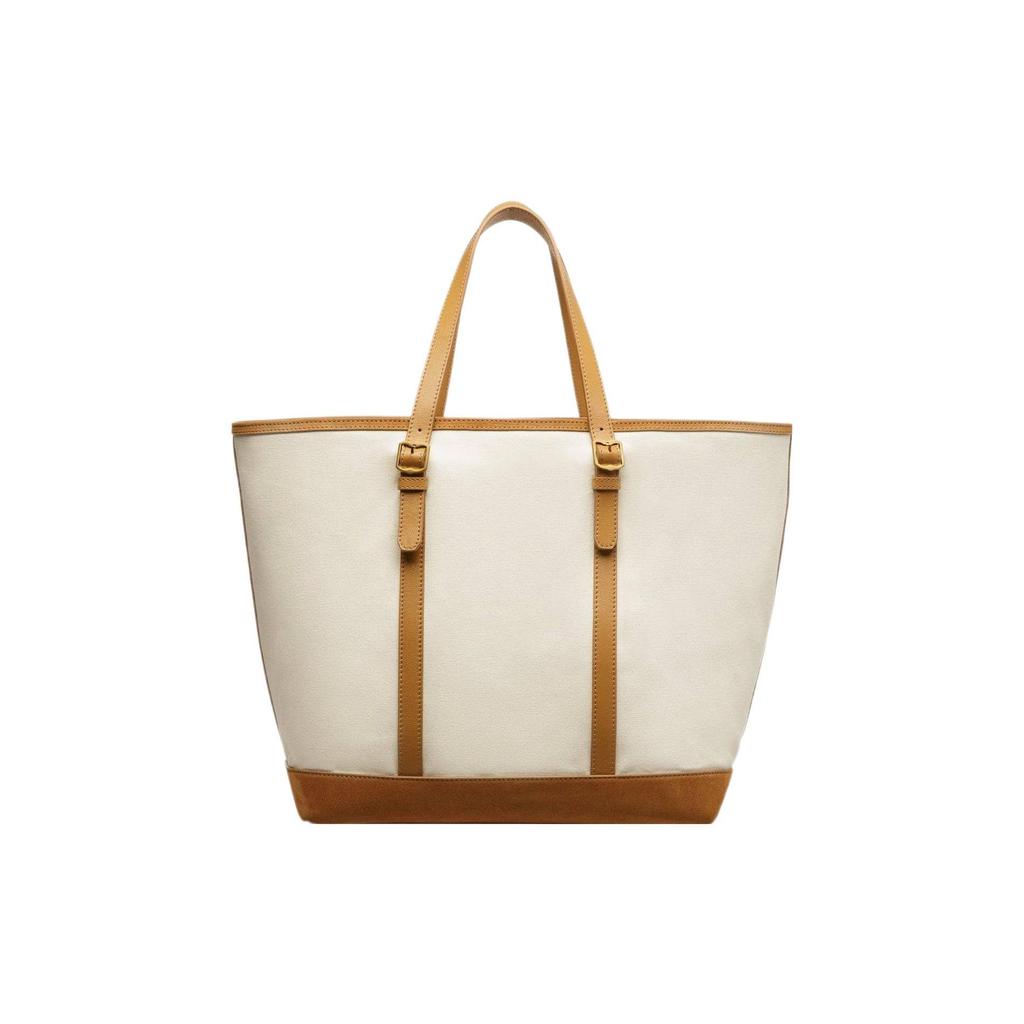 Bally Logo Embroidered Stripe Open Fabric Tote Bag Men Tote Bags Beige 6304841