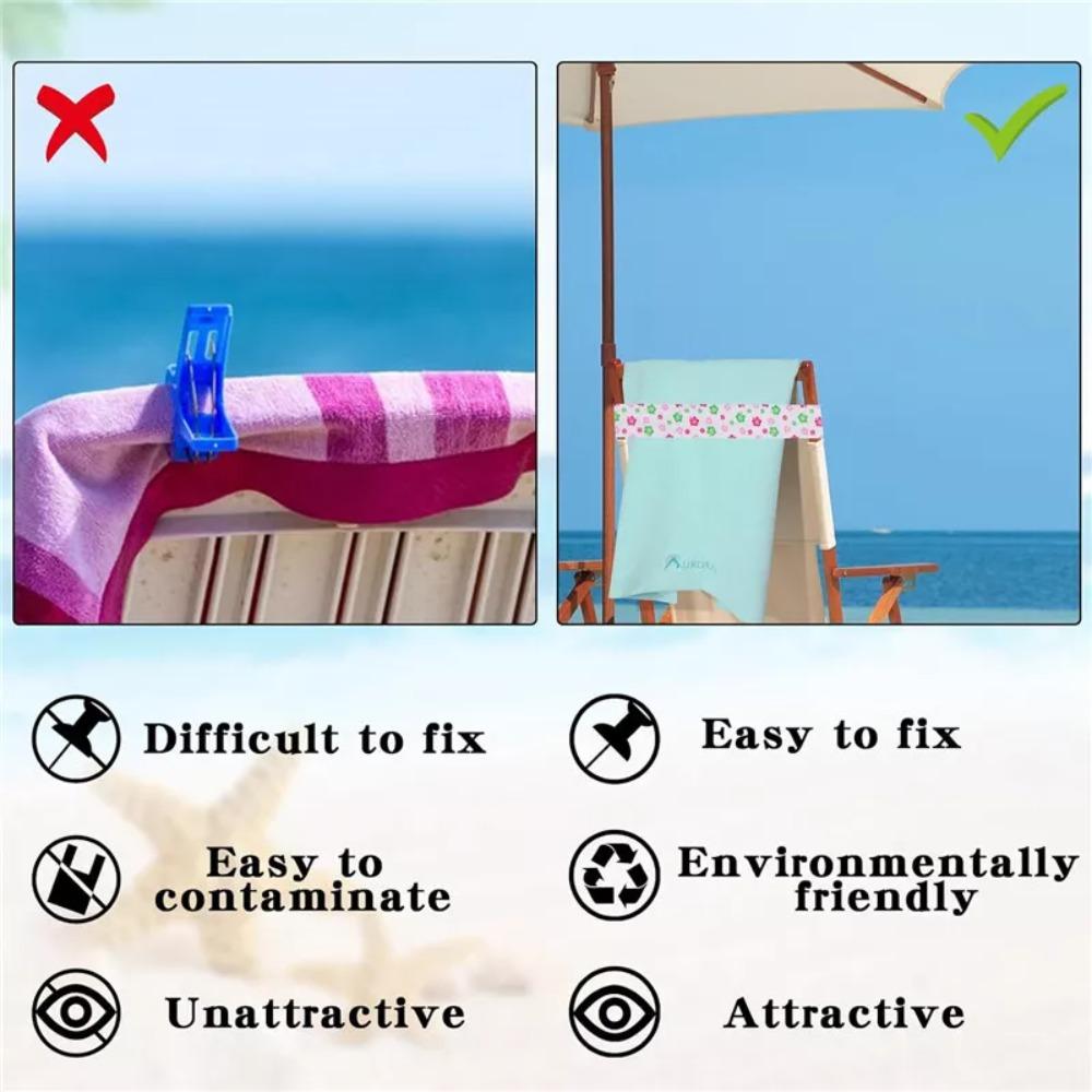 1/8Pcs Windproof Sunbed Strap Colorful Beach Towel Holder Elastic  for Luggage And Clothing
