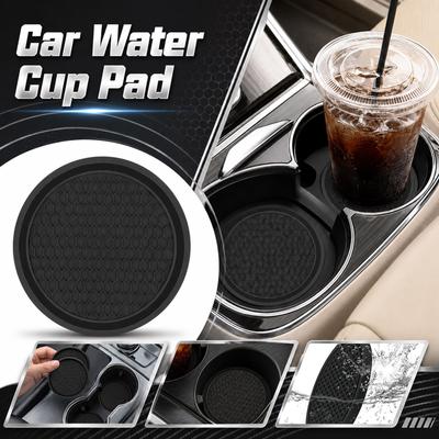 Car Cup Holder Mat Non Slip Silicone Coaster Round Soft PVC Rubber Anti Skid Pad for Vehicle Drink Holders and Dashboard