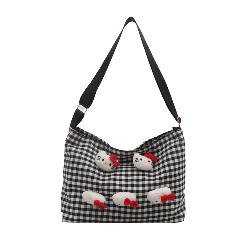 Street Style Canvas Tote Bag For Women Large Capacity With Zipper Closure For Daily Use