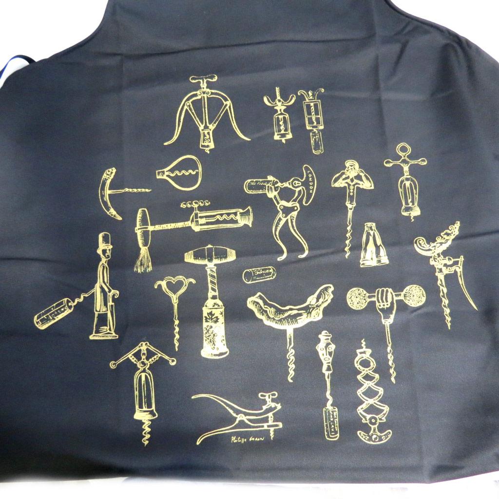 Les Trésors De Lily [L1428] - Černá designová zástěra 'Les Tire-bouchons'