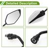 HOPESPANNER Universal Motorcycle Rearview Adjustable Bar End Side Mirror Iron 1 M10 Leaf Shape Mirrors, Mounts, Plastic, Set, White,