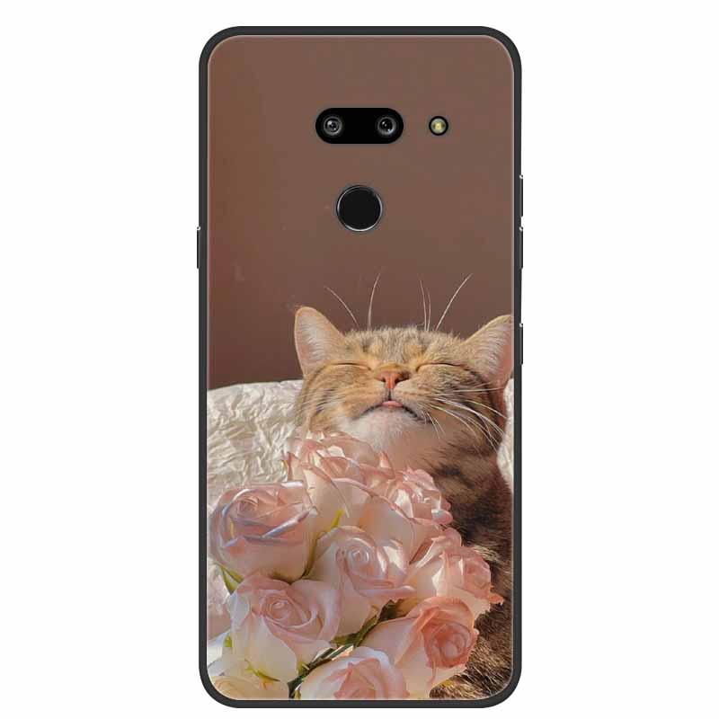 Für LG G8 G8S ThinQ Schwarze Hüllen Weiche Silikon TPU Handyhüllen Für G 8 S 8S ThinQ Luxus Rückabdeckung Funda Cartoon Schale Para Capa