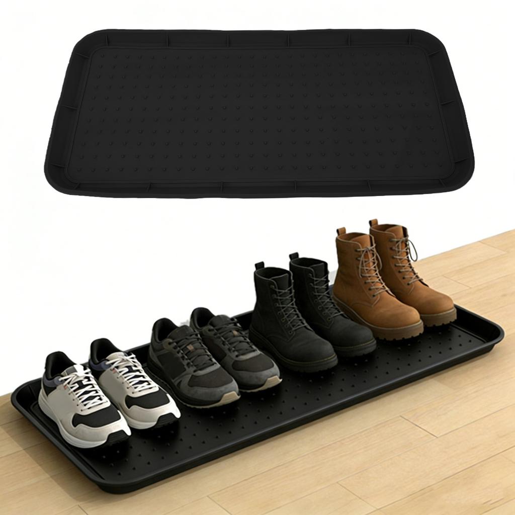 Silicone Shoe Tray with Lip Non Slip Heavy Duty Boot Mat   for Front Door Entryway Indoor Outdoor Use