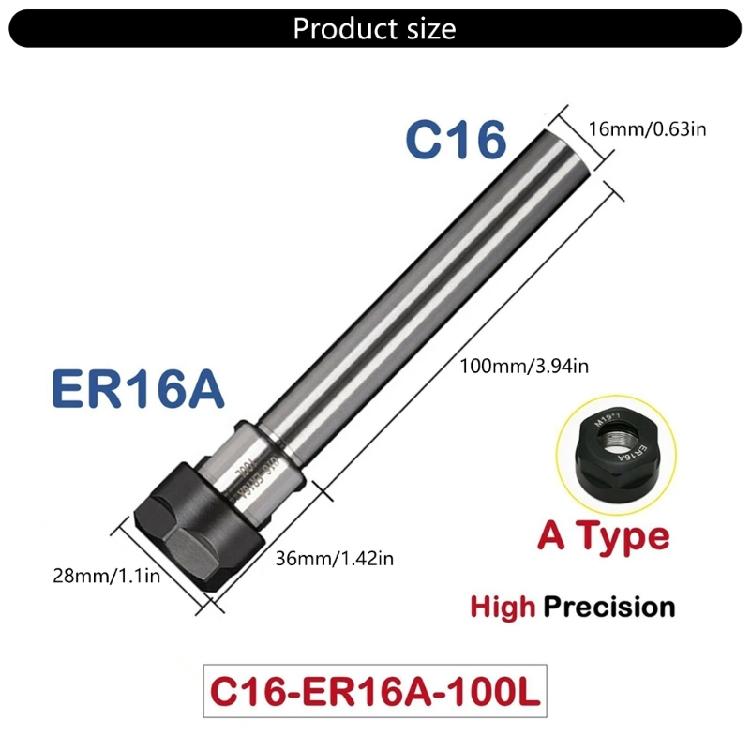 Heavy Duty Straight Shank Extension For Tool Alloy Steel 0.01mm Pulsation Control Highly Speed Milling Accessories