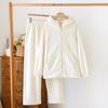 Couple's Fleece Pajamas: Warm Hooded Zip-Up for Men, Perfect for Fall and Winter Lounging or Outerwear.