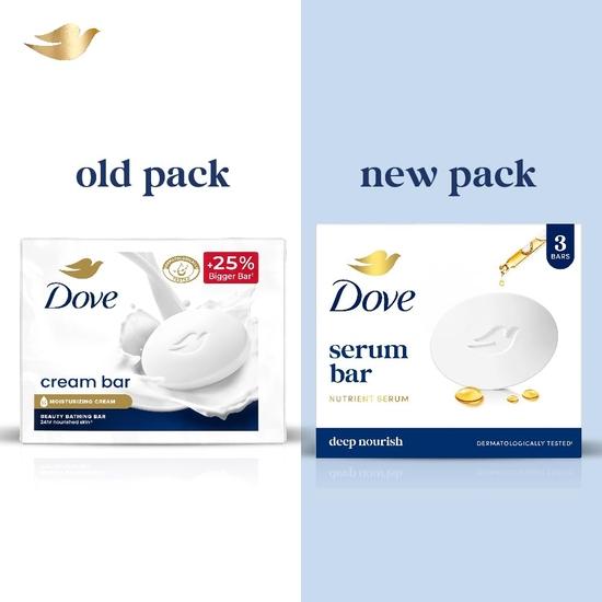 DOVE סבון קרם יופי - עור רך, חלק ולח, 3x125 גרם