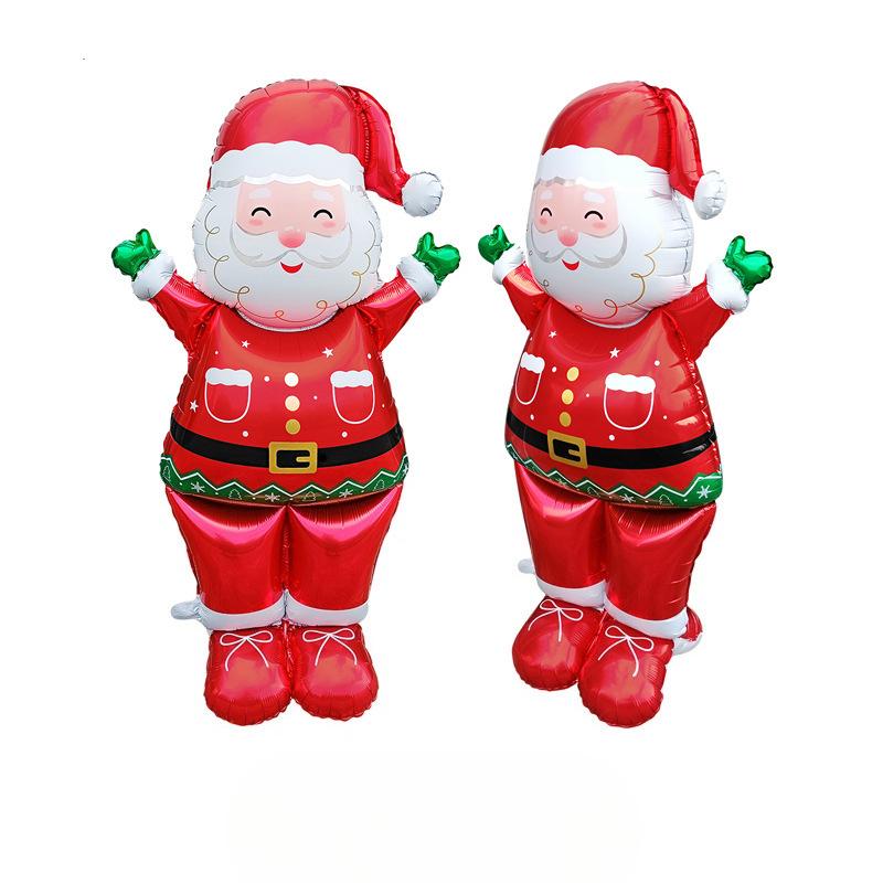 2pcs New Extra Large Standing Santa Claus Foil Balloon Christmas Holiday Party Decoration New Year Birthday Supplies Easter Gift