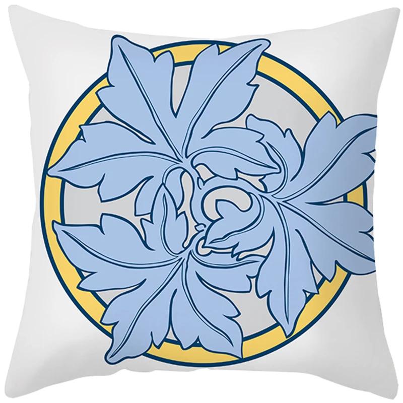 Peach Skin Hug Pillowcase Nordic Simple Color Pattern Sofa Cushion Cover Office Cushion Pillow Case To Customize