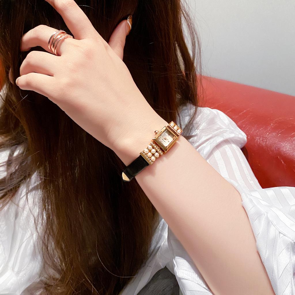 Summer Watch Women'S Freshwater Mother-Of-Pearl Retro Small Square Watch Women'S Watch Square Belt Small And Exquisite Women'S Watch