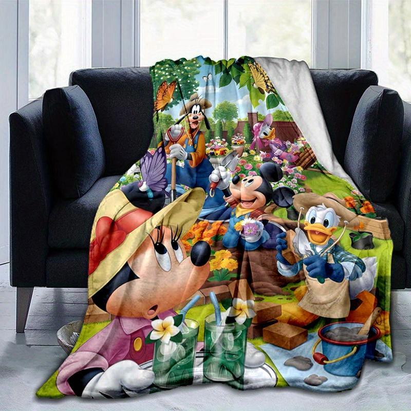 1pc, Minnie and Friends (4) Home Decor Blanket: A Cozy Flannel Throw for Bedroom, Living Room, Travel, Camping, Car, Beach, Office Naps, Perfect Gift