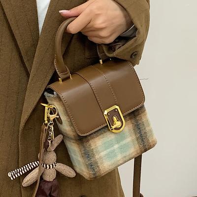 Damska Wysokiej Klasy Wszechstronna Mini Torba Ręczna w Kratę na Ramię/Crossbody