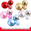 Festive Frosted Gold & Silver Ball Cake Decoration - Christmas & Birthday Iridescent Ornaments Topper