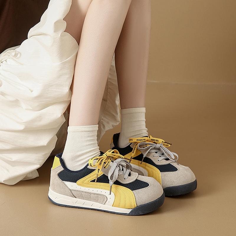 Modische CRLAYDK Vintage Sneaker für Damen Schnürschuhe Trendige Mode Rutschfeste Schuhe Bequeme Freizeit-Laufschuhe Frühling Tennis