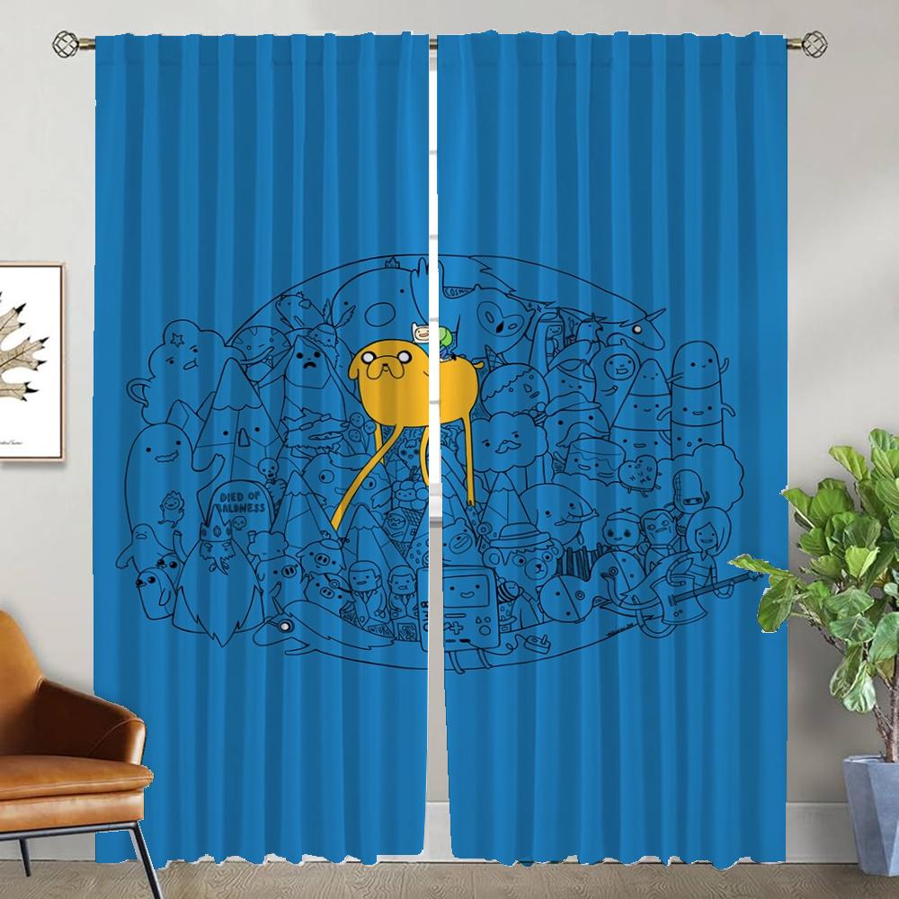 Set aus 2 Fenstervorhängen Raumpaneel Abenteuerzeit Wohnzimmer Vorhänge Halloween Dekoration Trennwand Küche Zuhause Modern Hergestellt Polyester Sitzbehandlung