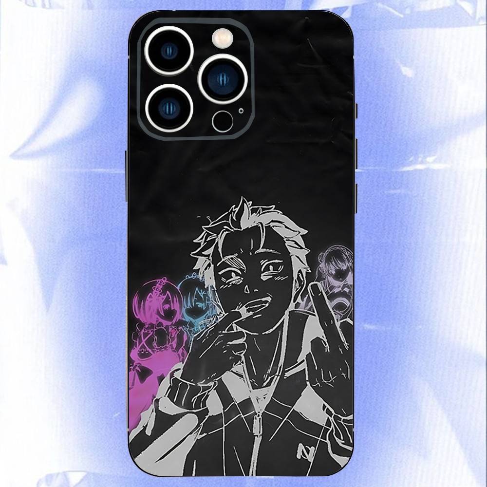 Re0 N-Natsuki S-Subaru Handyhülle Für iPhone 17,16,15,14,13,12,11,Pro,XS,Max,XR,Plus,E,SE4,Mini Schwarzes Weiches Cover