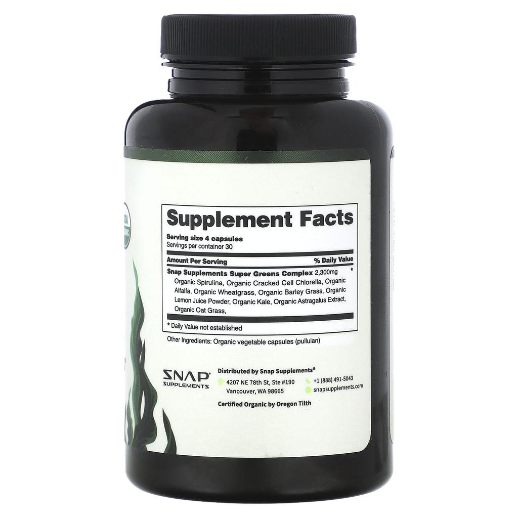 Snap Supplements, Bio-Spirulina und Chlorella, 120 Kapseln
