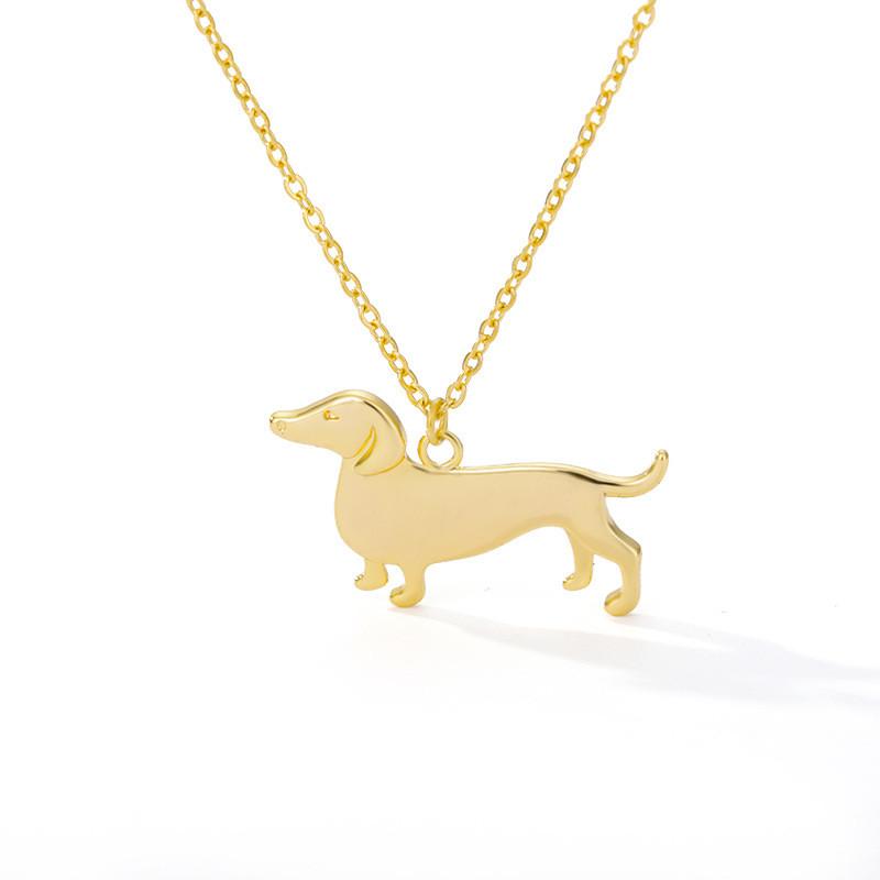 Shape Animal Dachshund Pendant Necklace Alloy Chain Jewelry Unisex Gift Fashion