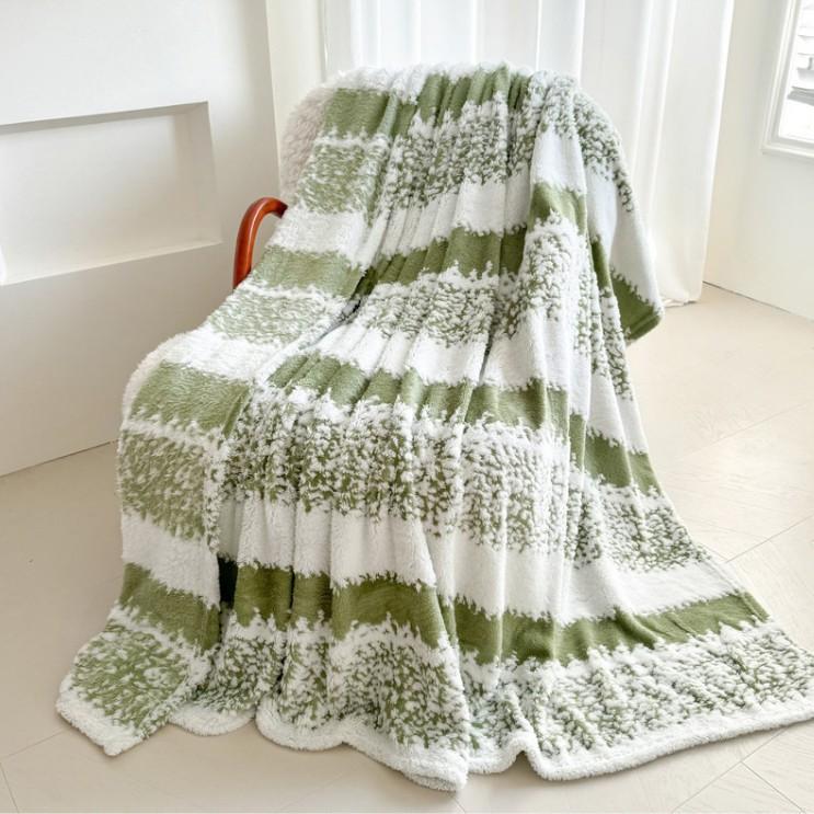 1pcs Soft Cozy Throw Blanket Warm Flannel for Sofa Office Shawl Bedroom Camping Travel with Dual Color Jacquard Cover Blankets Air Conditioning Quilt