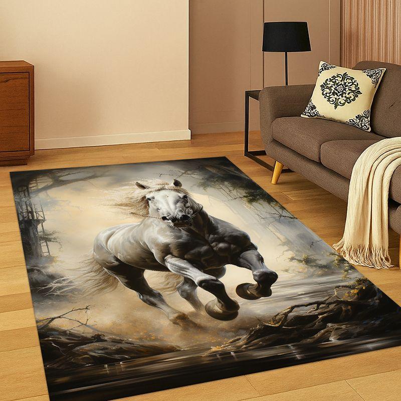 Tappeto Animale Cartoon Cavallo Steed per Camera da Letto Soggiorno Divano Sala Giochi Zerbino Decorazione Casa, Tappeto Area Bambini Antiscivolo