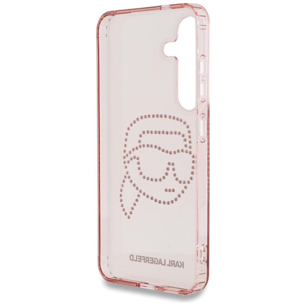 Karl Lagerfeld Rhinestones K Case. Head  Logo For Samsung Galaxy S25 Pink
