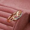 Fashion  Rose Gold White Gold Ring Micro-Wax Inlay Natural Zircon Crystal Rings For Women Fine Wedding Jewelry