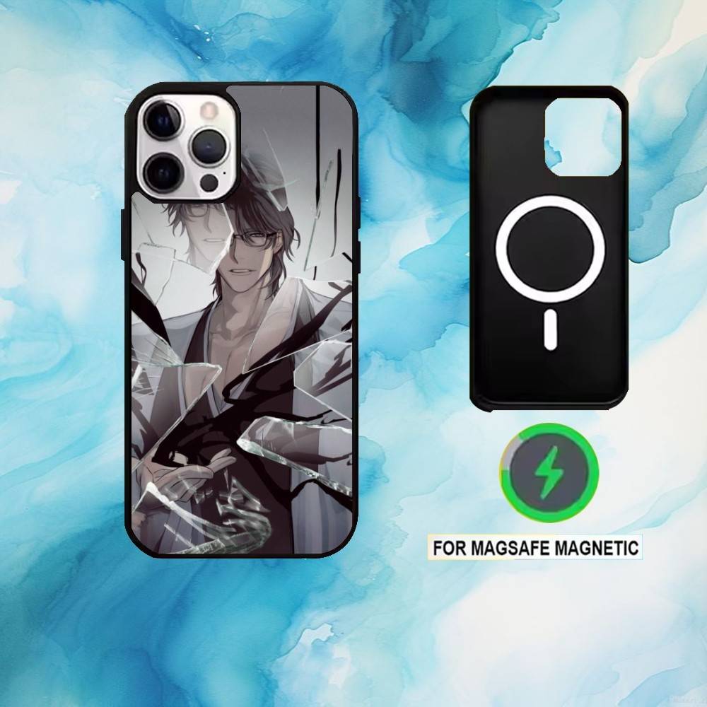B-Bleach Anime Aizen Phone Case For iPhone17,16,15,14,13,12,11 Plus,Pro Max Magnetic For Magsafe Wireless Charging