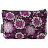 Senshishuin Nishijin Brocade Pouch with Double Cherry Blossom Design (Lined) Black-Purple (Small)