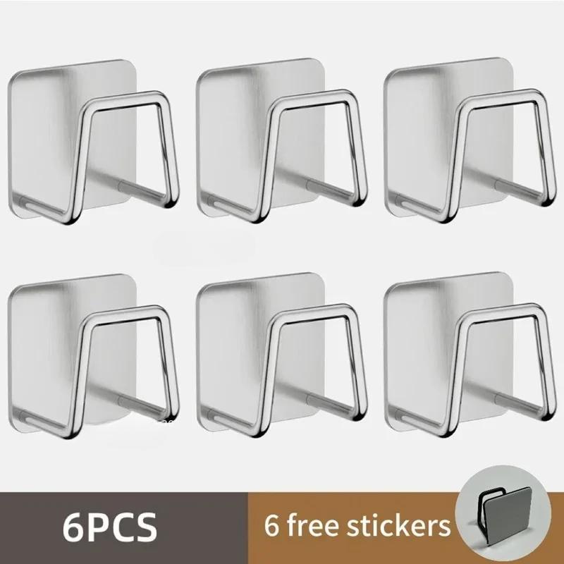 

Кухонная мойка из нержавеющей стали, держатель для губок, сушилка для слива, настенные крючки для кухни, органайзер для хранения аксессуаров 6pcs белый