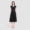 ELLASSAY French V-Neck Short Sleeve Dress