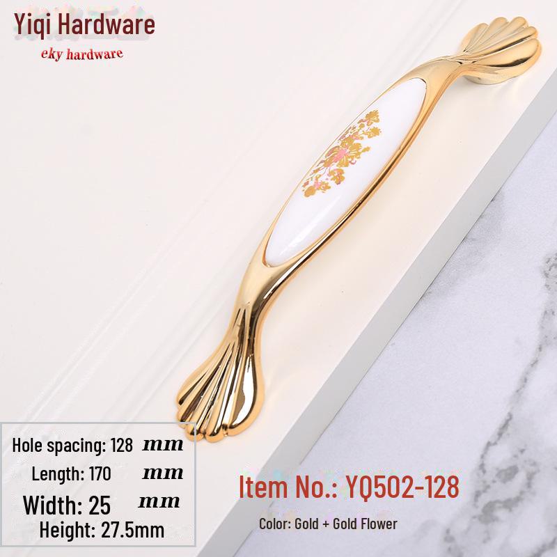 Czarno-biały europejski styl złoty uchwyt do drzwi do szafki, szafy, szuflady i szafki na buty