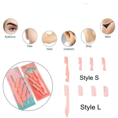 3/4pcs Eyebrow Trimmer Eye Brow Razor Body Face Hair Removal Shaver for Women Eyebrow Blades Scissor Profiler Beauty Makeup Tool