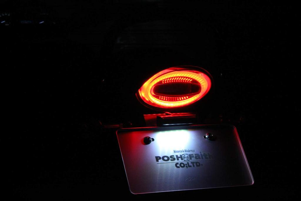POSH FAITH Luminous LED Tail Lamp for Dark Z900RS/CAFE (2018-2025), Red, 132290-96