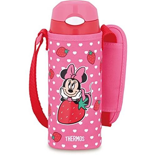 Thermos Water Bottle, Vacuum Insulated Straw Bottle, 400ml, Minnie Strawberry Pink, For Children, For Going To Kindergarten And School, For Cooling