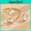 Baroque Pearl Jewelry Set For Women Including Ring And Bangle With Vintage Style