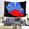974 Drapeau de l'île de la Réunion Tapisserie Décoration Art Esthétique Tapisseries pour Salon Chambre Maison Tissu Mural Accrochage Mural