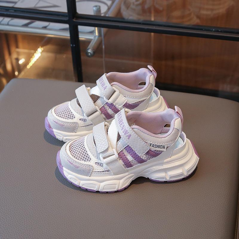 Дышащие повседневные туфли с мягкой подошвой и противоскользящей основой для девочек | Модные сандалии для мальчиков-малышей | Повседневная детская обувь 26 фиолетовый