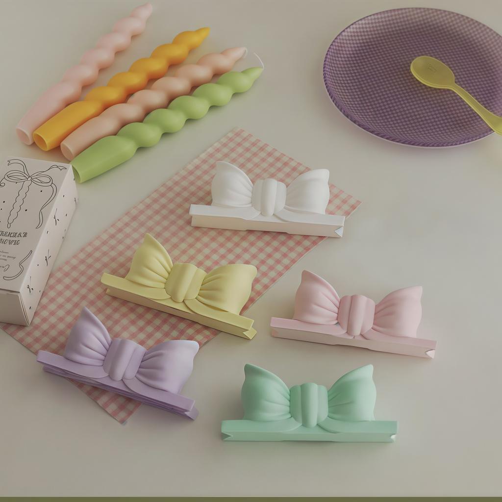 Unique Diy Ornaments Gift Ins Candlestick Holder Vintage Decorative Bow Candle Holder Stylish Craft Mini Stands Aromatherapy