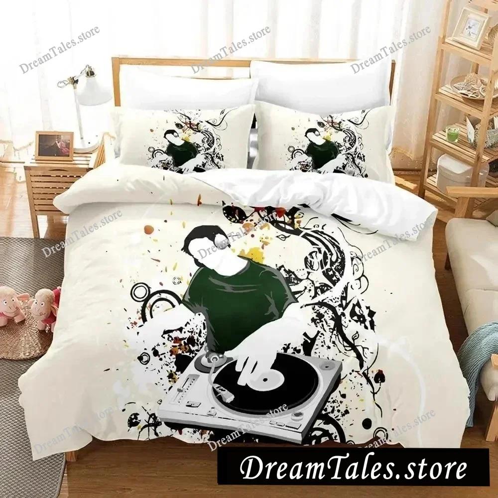 3D Music DJ Rock Bedding Set Single Twin Full Queen King Size Bed Set Adult Kid Bedroom Duvet Cover Sets Anime Parure De Lit Bed