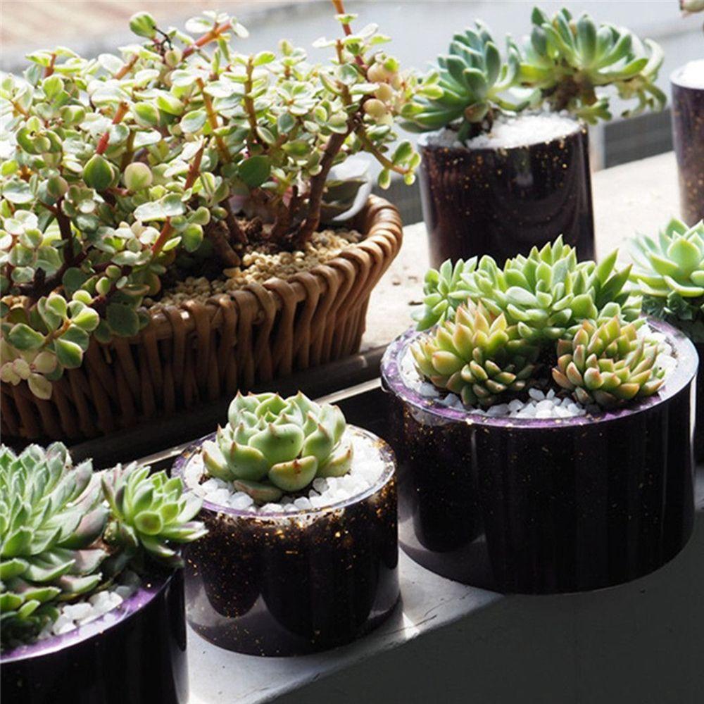 Succulent Flower Pot UV Resin Concrete Cement Silicone Mold Home Decor Clay Molds Casting Mould