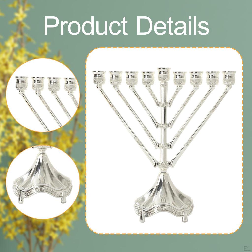 Vintage Design Chanukka Menora mit 9 Armen Tischschmuck Stabil für Festival-Feier