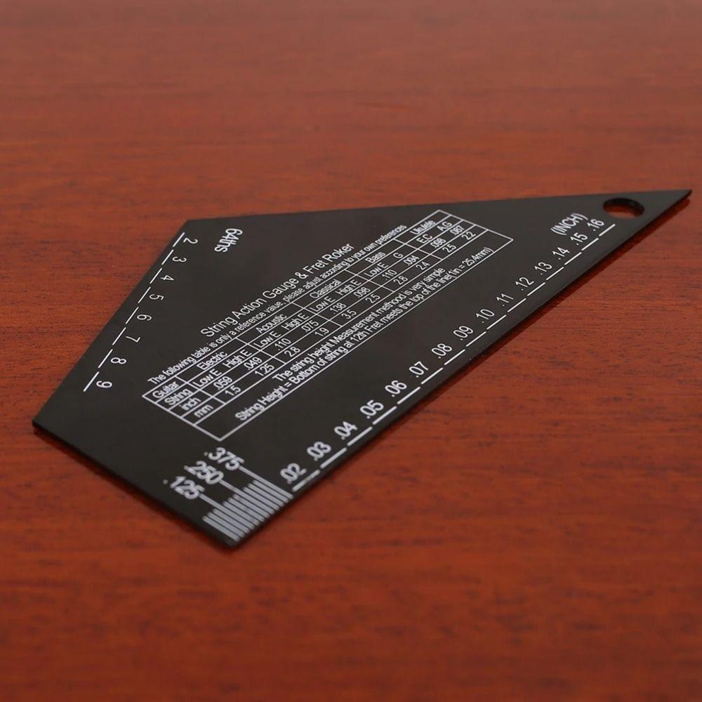 Guitar Leveling Guitar String Action Gauge Precise Etched Fret Rocker Leveling Guide Folk Guitar