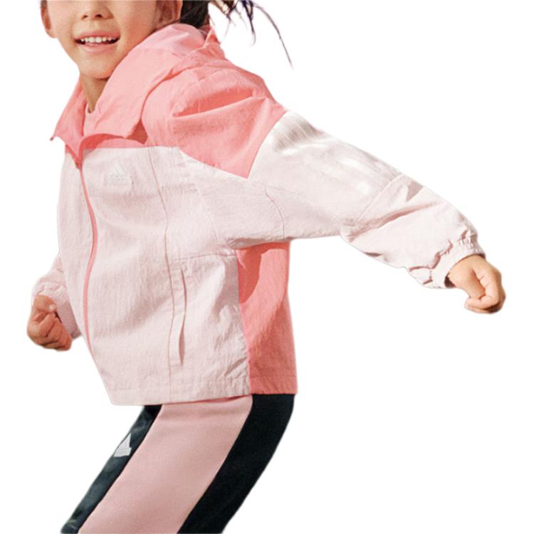 New Adidas Jackets Coats Sportswear Pink/Light Pink Children Aged 3-7 Years Old JN9569