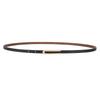 Genuine Leather Thin Waist Belt For Women With Alloy Buckle And Bright Finish For Casual Dresses