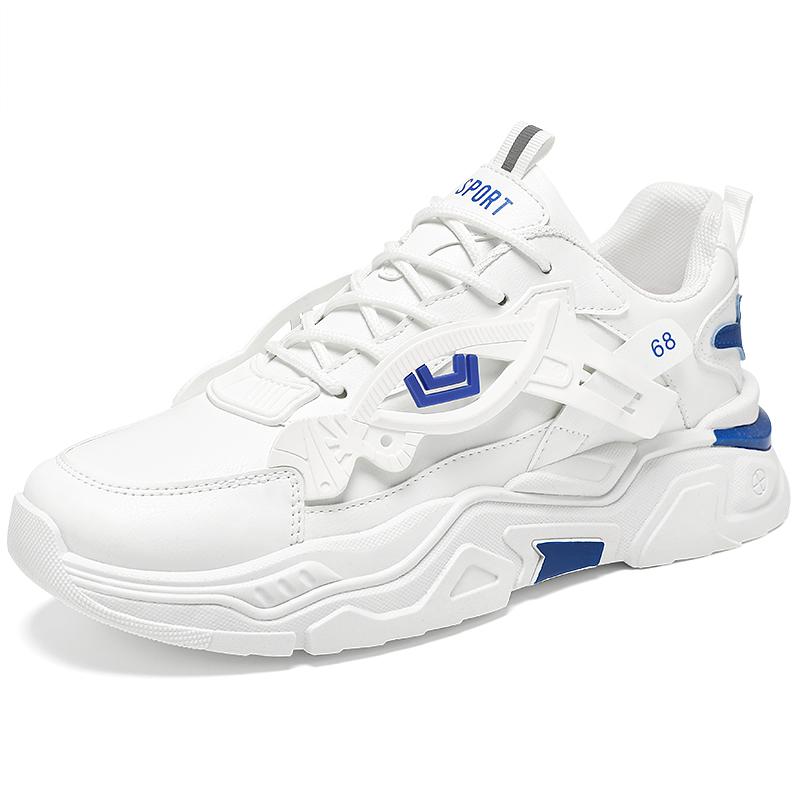 Men's Mesh Thick Soled Casual Sports Shoes Four Season Student Height Increasing Walking Shoes Soft Soled Outdoor Running Shoes