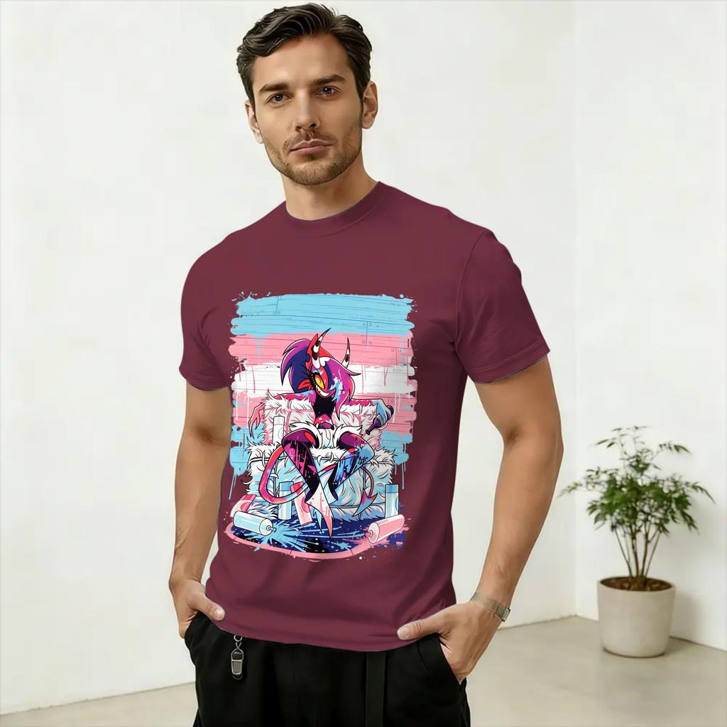 Unisex T-Shirts Hazbins Hoteling Vox Solo Metal Novelty Pure Cotton Tee Shirt Short Sleeve  T Shirts O Neck Clothes Graphic Printed