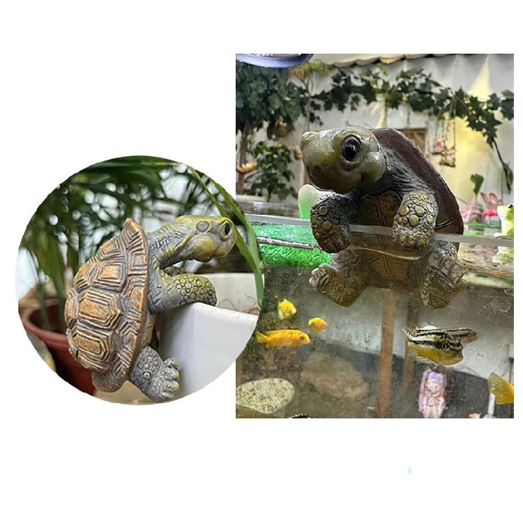 Gartencharme Realistische Schildkröten Blumentopfhänger Harzfigur Statue Hängender Schmuck für Terrassen und Zaun Aquarien Dekorationen